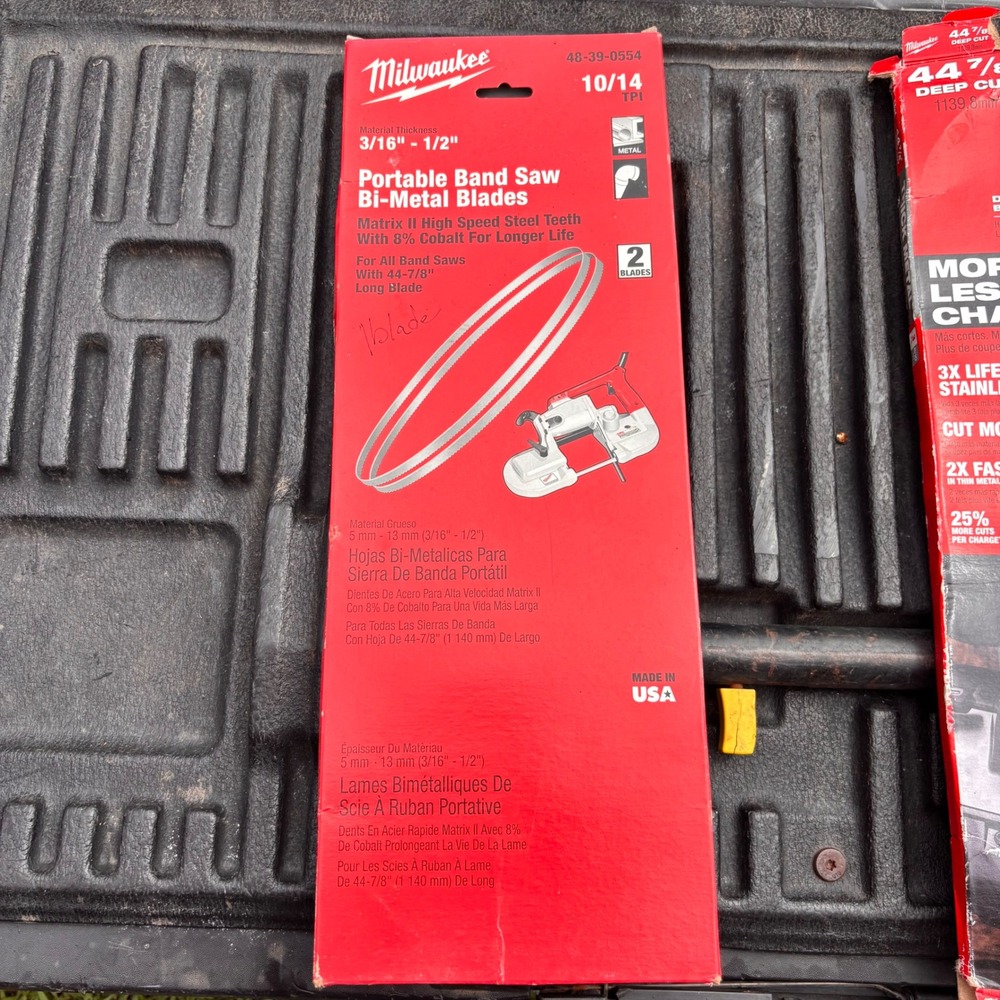 Milwaukee 44-7/8" Portable Band Saw Blades Lot 48-39-0554 48-39-0601 48-39-0524